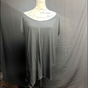 Lane Bryant Top 17-20 Black with Shiny Dots